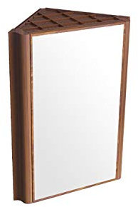 Badezimmerspiegelschrank aus Aluminium, modern, wasserdicht, mit Dreieck-Design, Sanitär-Wandbehang, Möbel für Balkon oder WC, Aufbewahrung, 66 x 32 cm, Weiß (Natur)