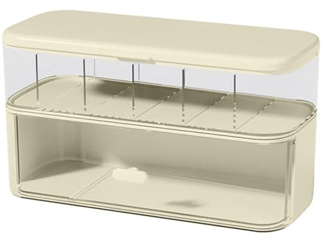 Cable Organizer Box, Transparent Charger Wire Case, Cable Management with Compartments, Ideal for Table, Drawer, Offices, School and Home Organization