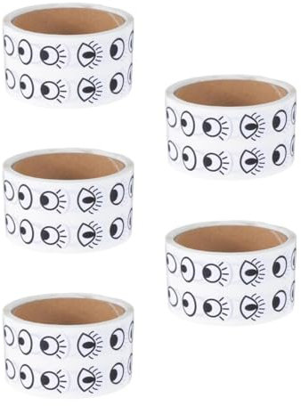 TEMPNAP 5 Rollen Aufkleber Für Jungen Und Mädchen Selbstklebende Augen Schwarze Augenaufkleber Für Dekoration Und Basteln