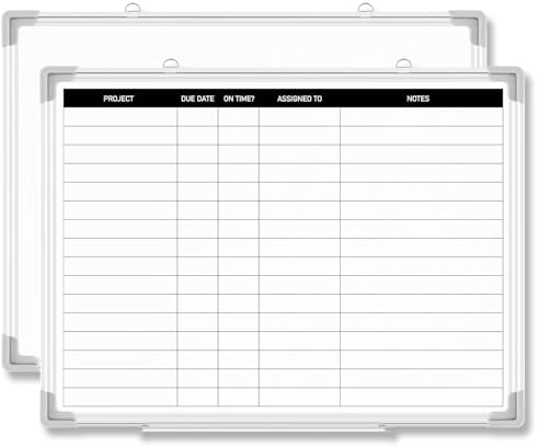 Lincia Projektplanungstafel, Aluminiumrahmen, trocken abwischbare Tafel mit Linien, Wand-montiertes Whiteboard für Terminplanung, To-Do-Listen und Wochenplanung, wiederverwendbarer Bürokalender für
