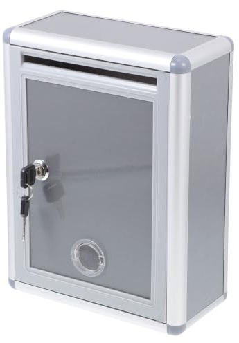 Tofficu Abschließbare Vorschlagsbox Aus Aluminiumlegierung 11.02X8.27X3.94 Zoll Metallbriefkasten Mit Wandmontage Für Büro Schule Karten Briefe Spenden Und Trinkgeld
