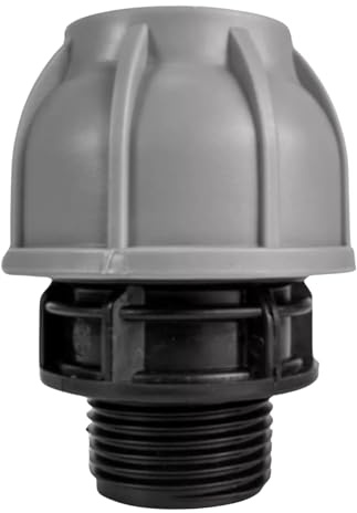 MYPURECORE MDPE Compression Fitting 20-50mm – Straight, Elbow, Tee, Stop End & Valve – BSP Threaded Water Pipe Connector – Leak-Proof Irrigation for Blue Pipe (Straight 32mm x 1 bspm)