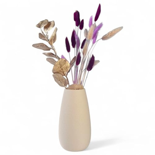 bruchsichere Blumenvase 18cm Vase Modern Beige für Heimdekoration Massive 3D Vase Boho Style