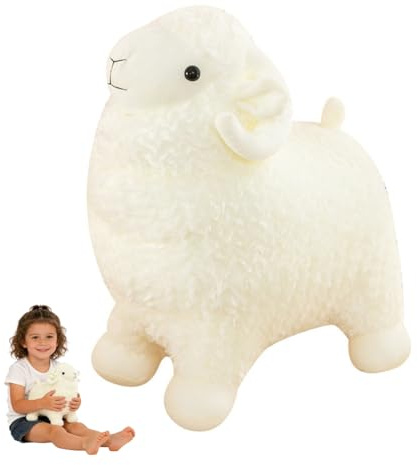 Xiyocadt Ziegenplüschtier, Bergziege Plüschtier Stofftier, 70cm Groß Ziege Kuscheltier, Realistisches Antilopenspielzeug, für Jungen Und Mädchen Geeignet (35 cm,Weiß)