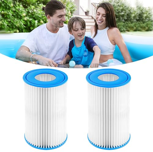 Shyllin Filter IV für Pool – 2er Set (2PC), 25x14.5x5 cm, Whirlpool Filterkartusche, Ersatzfilter für die meisten Whirlpool und Spa Modelle – Präzisionsfiltration