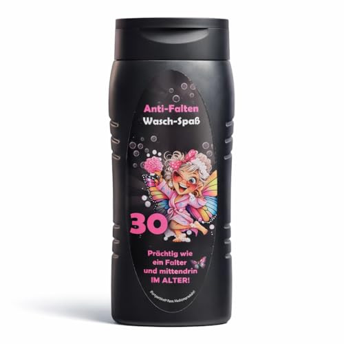 AnyCakes Anti-Falten Wasch-Spaß Duschgel zum Geburtstag Party Witziges Geschenk Gag Artikel Geschenkidee Geburtstagsgeschenk Spaß Geschenk für Freunde 300 ml (30 zigster Geburtstag Frau)
