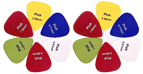 Alomejor Gitarrenplektren-Set mit 100 Stück Premium-ABS-Plektren mit Mattierter Textur, Leuchtenden Farben, Runden Kanten und Aufbewahrungsbox für Klareres, Lauteres Spielen von Melodien