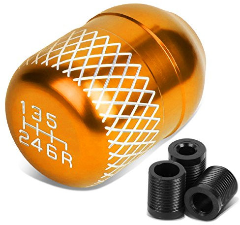 DNA MOTORING SK-6S-T1-OR Universal-Schaltknauf aus Aluminium, 6 Gänge, Orange beschichtet