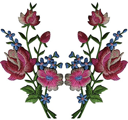 Flicken zum Aufbügeln oder Aufnähen, Blumenaufnäher, für Kunst und Handwerk, 1 Paar