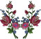 Pair of Flower Embroidered Rose Patches Iron Sew On Floral Patch Arts and Crafts