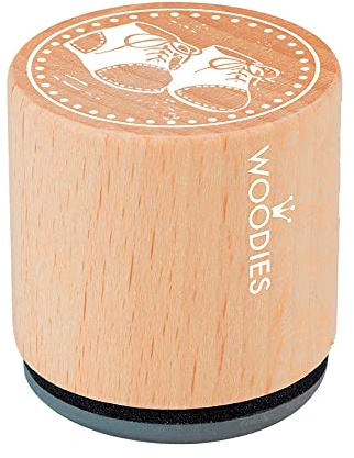 Woodies COLOP Holz-Stempel - Baby Schuhe - Abdruckgröße 30 mm