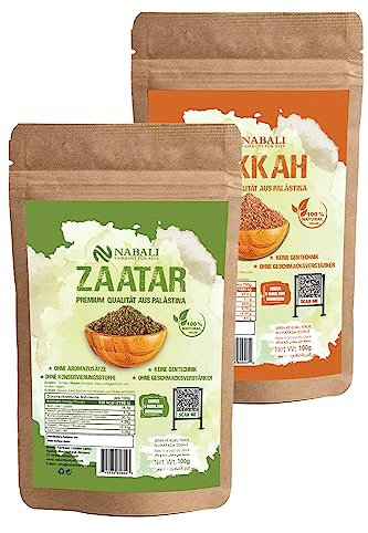NABALI FAIRKOST zaatar & dukkah & sommacco prodotto di qualità dalla Palestina ciauscuno I 100% naturale aromatico tradizionale I orientale fresco senza additivi I vegano (100 g)