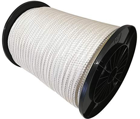 8mm Nylonseil 50m Polyamidseil Perlonseil 16fach geflochten mit Seilseele Bootsschnur Hundeleine Allzweckschnur Tauwerk