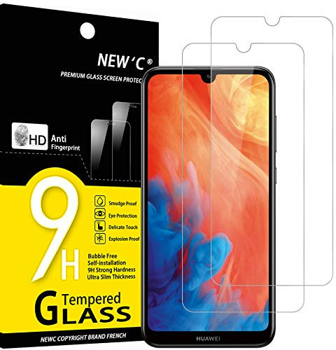NEW'C 2 Stück für Huawei Y7 (2019), Y7 Pro (2019), Y7 Prime (2019), Frei von Kratzern, 9H Härte HD Display0.33mm Ultra-klar Ultrabeständig