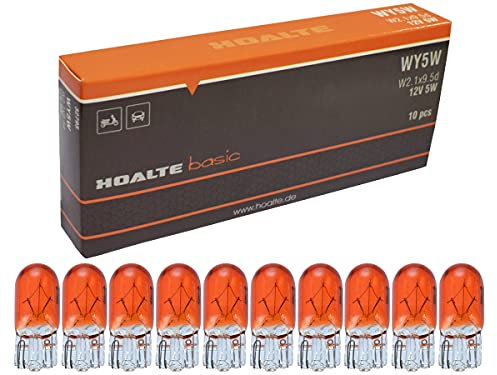 HOALTE 10 Stück WY5W Blinker Licht W2.1 x 9.5d 12V 5W Amber Orange Lampen