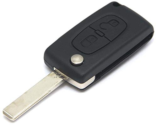 ELLENNE PEUG-01 - Carcasa para llave con mando a distancia para Peugeot 206 207 306 307 407 | Perfectamente compatible también con vehículos Citroen. Carcasa de repuesto de 2 botones duradera y de fácil instalación.