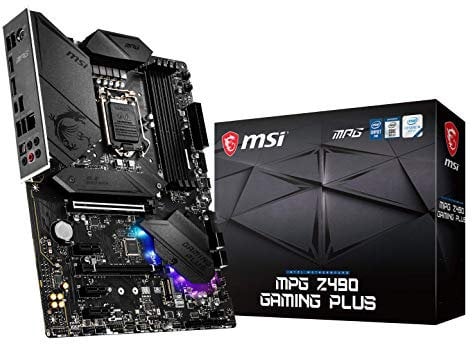 MSI MPG Z490 GAMING PLUS ATX Gaming-Mainboard (10. Generation Intel Core, LGA 1200-Sockel, DDR4, CF, zwei M.2-Steckplätze, USB 3.2 Gen 2, 2.5G LAN, DP/HDMI, Mystic Light RGB)