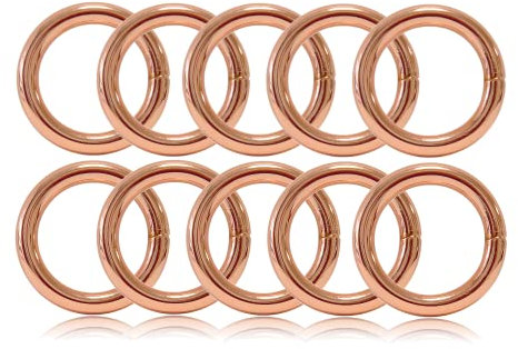 O - Ring aus Stahl 30mm, 10er Set, DIY Hunde-Leine/Hunde-Halsband, nichtrostend, Ideal mit Paracord 550, geschweißt, Farbe: roségold