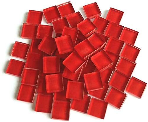 FireAngels Carreaux pour mosaïque en micro-verre, petites tuiles pour mosaïque de bricolage, loisirs créatifs pour enfants, faits à la main, sans cristaux, 300 g (rouge)