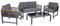 Greemotion Lounge-Set Nevi bestehend aus Bank, Zwei Sesseln und Tisch, 4-teilig, Dunkelgrau