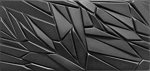 DECCART Wandpaneele Steinoptik Schwarz 100x50 cm 24 Stück | 12 m², Panel wand Paneele Wandverkleidung Innen Deckenverkleidung Wandplatten aus Polystyrol 3d Wall Panels