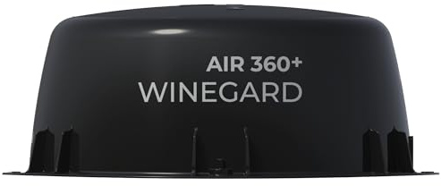 Winegard AR2-V2S Air 360+ V2.S - Outdoor HDTV RV Antenna and FM RV Antenna with Satellite Port Wi-Fi and Cellular Ready - Low-Profile - Black