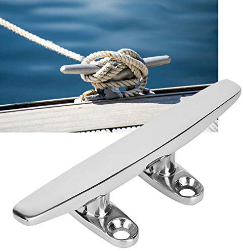 MOUMOUTEN Klampen für Boote, Navigationsbesteck,Edelstahl Bootsklampen und Unterlegkeile Leichte Flache Hornkabelschraube Boote Dock Deck Flat Top Base Klemme (5 inch)