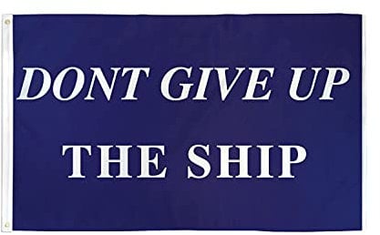 AZ FLAG - Drapeau Pirate Don't Give Up The Ship - 90x60 cm - Drapeau Ne Donnez Pas Le Bateau 100% Polyester Avec Oeillets Métalliques Intégrés - Pavillon 50 g