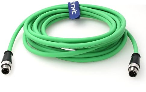 Eonvic Cavo Gigabit Ethernet flessibile M12 D codice 4 Pin a 4 pin maschio Cat5e schermato cavo di rete per macchina fotografica industriale (5M)