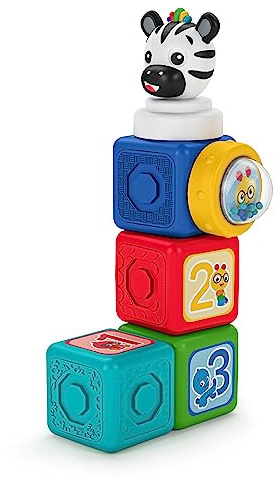 Baby Einstein Connectables magnetische Aktivitätsblöcke Add & Stack Montessori Baukasten, Alter ab 6 Monaten (6 Stücke), Mehrfarbig, 16657