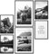 Papierschmiede® Mood Poster Set Highland Schwarz-Weiß, Bilder Wohnzimmer Deko Schlafzimmer, 2x 30x40 cm und 4x 21x30 cm, Büffel Natur Wald Berge - Wandposter ohne Rahmen
