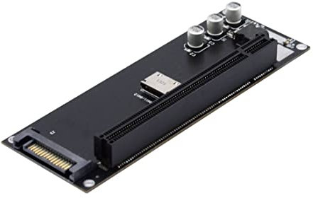 chenyang CY PCIe auf SFF-8611 Adapter,Oculink SFF-8612 SFF-8611 auf PCIe PCI-Express 16x 4x Adapter mit SATA Power Port für Mainboard Grafikkarte