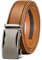 KEMISANT Gürtel Herren, Ledergürtel Ratsche Automatikschließe für Herren Business Anzug, 35mm Breit Gürtel,Größe Angepasst(Orangebraun-105cm/28-34 taille verstellbar)