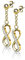 Bungsa Damen-Ohrringe Infinity Ohrhänger Unendlichkeitszeichen mit Kristallen gold aus 316L Edelstahl