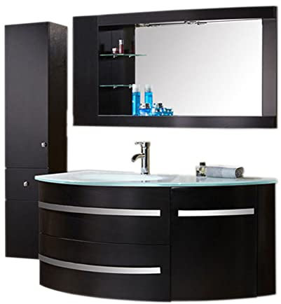 Meuble de Salle de Bain 120 cm Colonne et Lavabo Inclus – Black Ambassador
