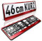 schildEVO 2 Kennzeichenhalter kurz | 46 cm | ROT Glanz | für Kurze Kennzeichen | Rubinrot sanft gebürstet | Nummernschildhalter 460 x 110 mm