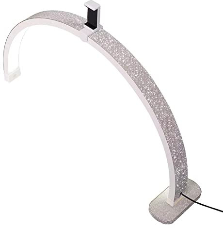 FOSOTO Half Moon Nail Lamp LED Desk Nail Light Professional for Manicure Nail Art 3200K-5600K Stepless Dimmable Eye Protection with Crystal Rhinestone