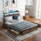 COSTWAY 4FT6 Double/5FT King Metal Bed Frame with RGB LED Lights, Charging Station, Storage Headboard and 4 Underbed Drawers, Industrial Steel Slat Support Platform Bed Frame Base (King-220x157cm)