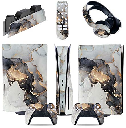 Skin pour console 18811 pour console PS5 édition disque et édition numérique autocollant vinyle pour manette PS5 et station de charge, casque et télécommande média (taille : version disque)