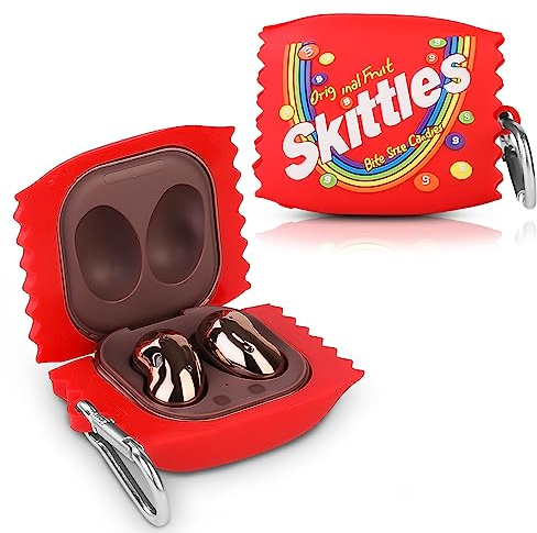XMBYGY Silicone Earbuds Case Cover with Keychain Designed for Samsung Galaxy Buds2 Pro (2022), Galaxy Buds 2 (2021), Galaxy Buds Pro (2021), Galaxy Buds Live (2020) (Skittles)