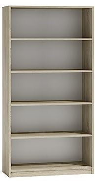 VBChome Standregal 80 x 182 x 30 cm Büroregal mit 5 Fächern Bücherregal Bücherschrank Holzwerkstoff Mehrzweckschrank für Flur Schlafzimmer Wohnzimmer Eiche Sonoma Breite 80 cm