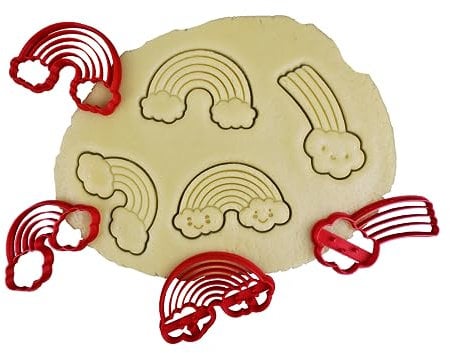 3DKOUPE - Cortador de galletas Arc en Ciel, juego de 4 diseños diferentes - Color a elegir - Diseñado y fabricado en Europa