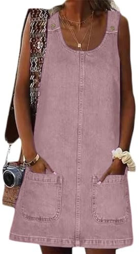 Onsoyours Jeans Salopette Robe Femme Shorts Combinaisons Les Bretelles Pantalons Courts Romper Jumpsuit Pantalons De Poche Playsuits Rose M