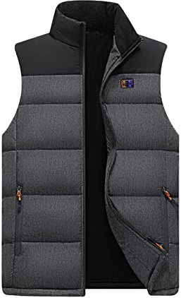 AMhomely Heated Body Warmer For Men/Women Winter Warm Outdoor USB Charging Electric Heated Vest 2 Temperature Levels Mens Lightweight Jacket 11 Heated Zones Washable (Excluded Power Pack)