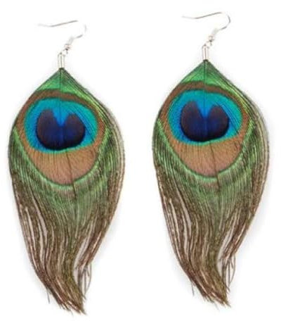 Pfau Kostüm,Ohrringe Pfau,Pfauenohrringe Lange Dangle Stöge Ohrringe Schmuckgeschenke Für Frauen 1 Paar Pfau Schmuck Ohrringe Pfauenfeder,Pfauen Ohrringe,Feder Ohrringe Damen
