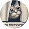 Ambesonne Tapis de souris pour ordinateur, motif chat « Are You Poopin' Curious Kitty », effet rétro, drôle, fantaisie, humoristique, concept de blague, rond, antidérapant, en caoutchouc épais