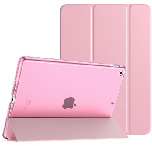 TiMOVO Hülle für iPad 9. Generation 2021/iPad 8. Generation 2020/iPad 7. Generation 2019, Ultra Dünn Durchscheinend Schutzhülle Smart Cover mit Auto Schlafen/Wachen für iPad 10,2 Zoll, Blumen Rosa