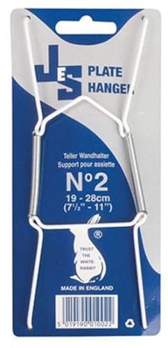 Concept4u Plate Hanger for Wall No.2 – Fits 7.5-11 Inch Plates, Extra Strong Invisible White Wire Plate Holder, Decorative Wall Plate Display Hanger for Small Plates and Art