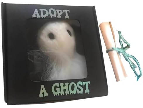 Adopt A Ghost, Gothic Gifts, Weird Gifts, 2024 Unique Super Cute Little Pocket Hug Ghost with A Tiny Scroll, Plush Stuffed Ghost Doll, Creative for Ghost Stories, Spooky Movies, Halloween
