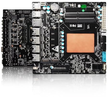 AIOPCWA NAS Motherboard Industrial, 6 Bay, Core i5-1135G7, Mini Itx, 4 × I226V 2.5GbE LAN, DDR4 8GB RAM 128GB NVMe SSD(PCIe3.0×2), 1 × SFF-8643, PCIE×4, DP + HD + Type-C(4K@60Hz)